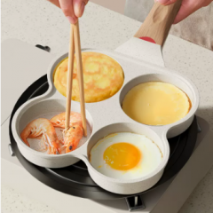 美菱四孔煎蛋锅家用不粘锅麦饭石烘焙早餐锅煤气灶电磁炉专用1415