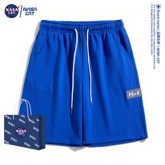 NASA官方联名原创时尚潮牌休闲条纹短裤男士宽松运动拼色五分裤